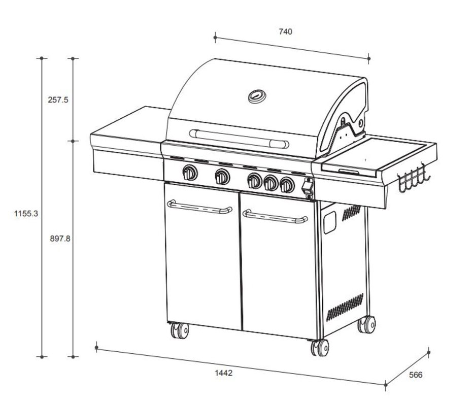 Parrilla A Gas Licuado Fdv Elite 5 Quemadores-6