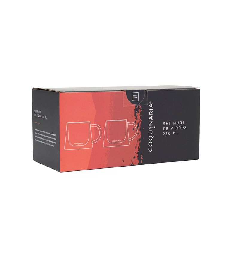 Set 2 Mugs de vidrio 250ml Coquinaria-3