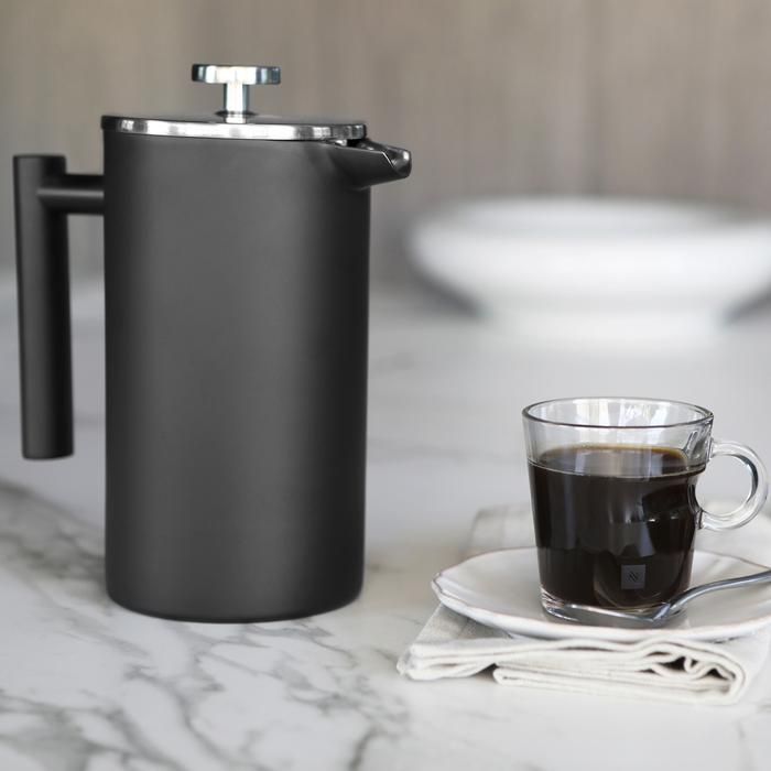 Cafetera prensa francesa Simple Cook Bolonia negra-3