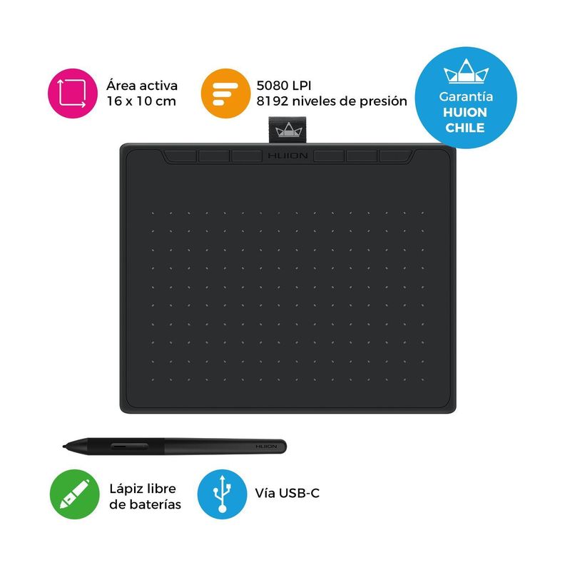 Tableta Gráfica Huion Inspiroy RTS300 Black - HCL-1