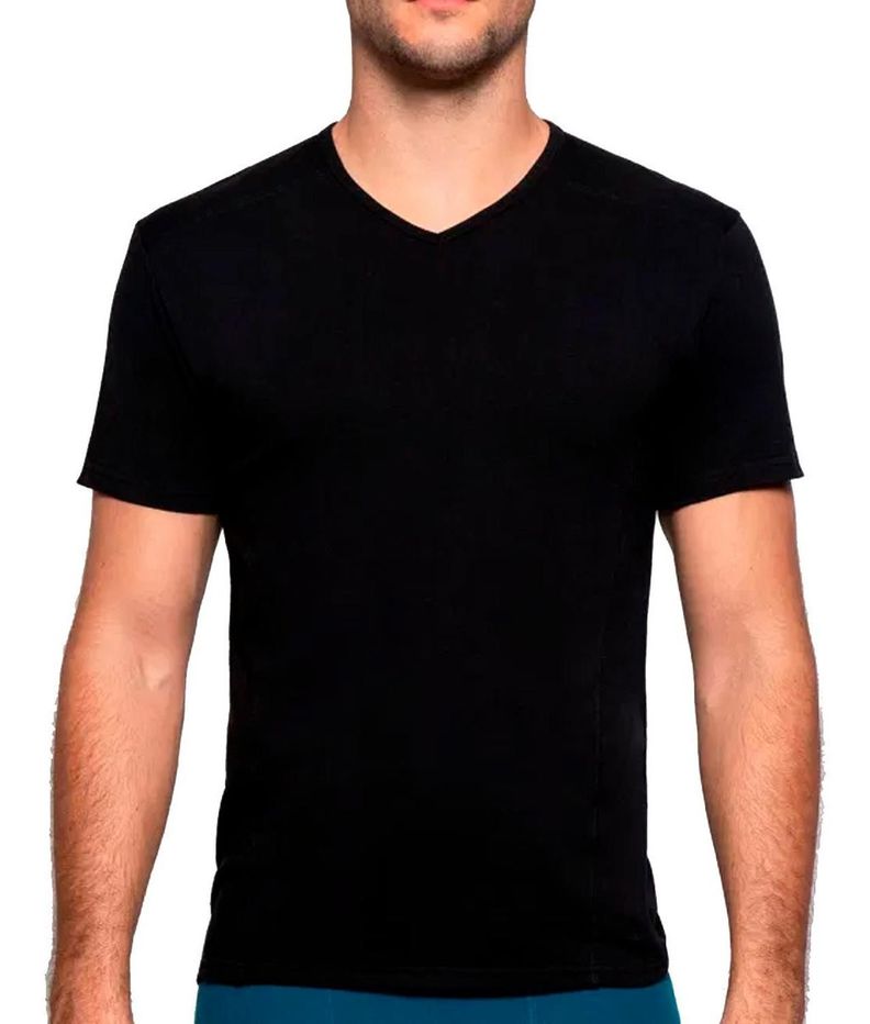 Camiseta Cotton Rib Manga Corta Cuello En V-1