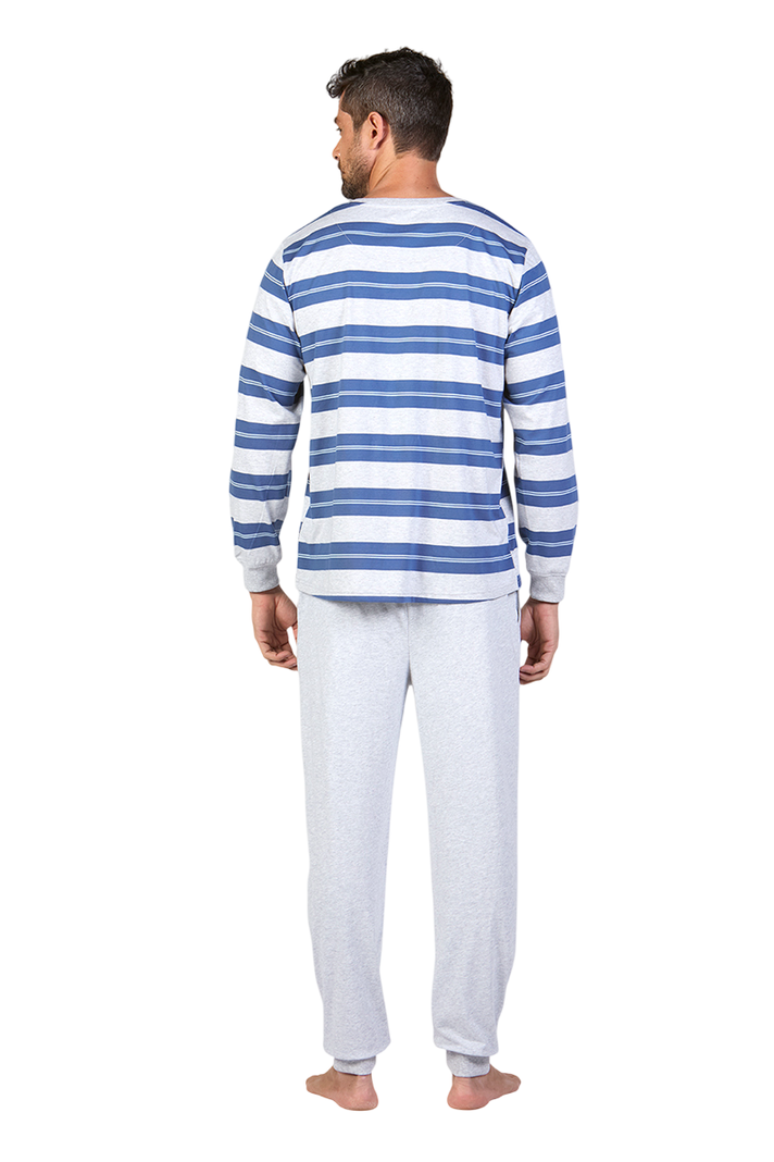 Pijama De Hombre Algodón a Rayas-1