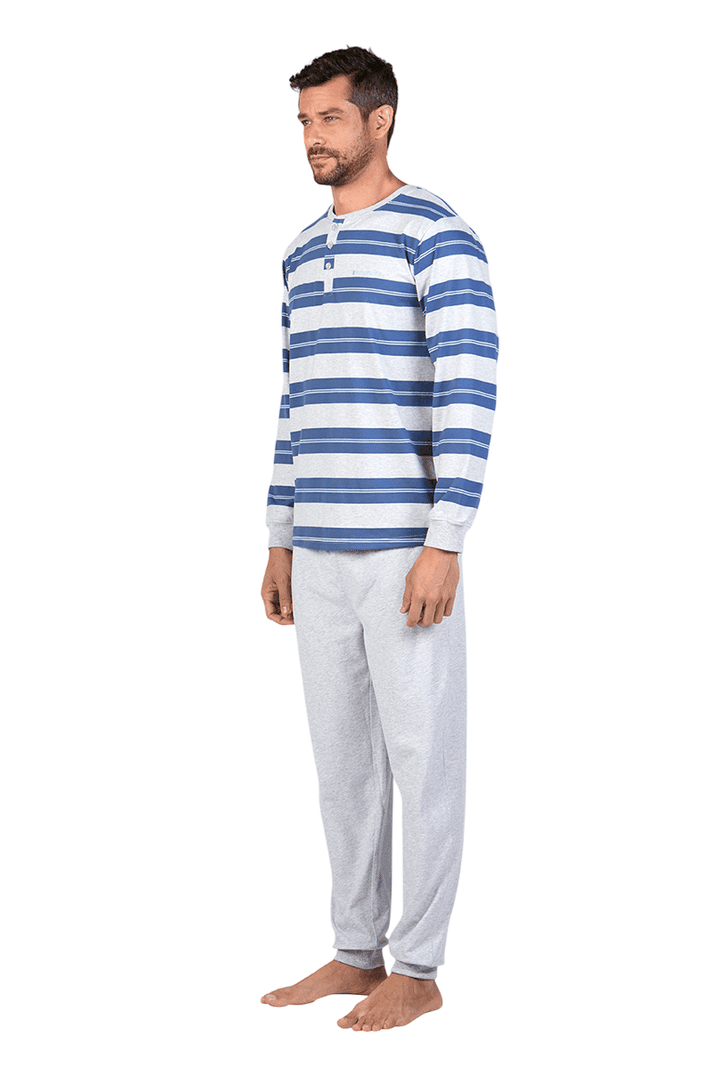 Pijama De Hombre Algodón a Rayas-2