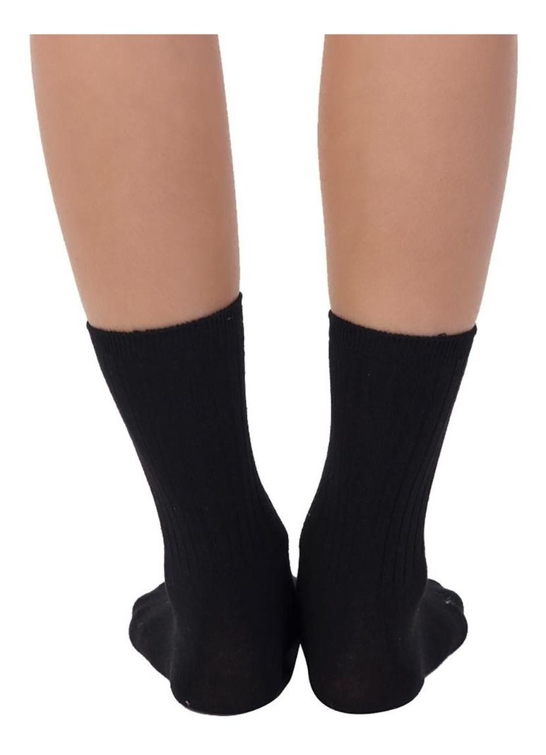 Calcetin Clasico Mujer De Algodón Talla Única negro-1