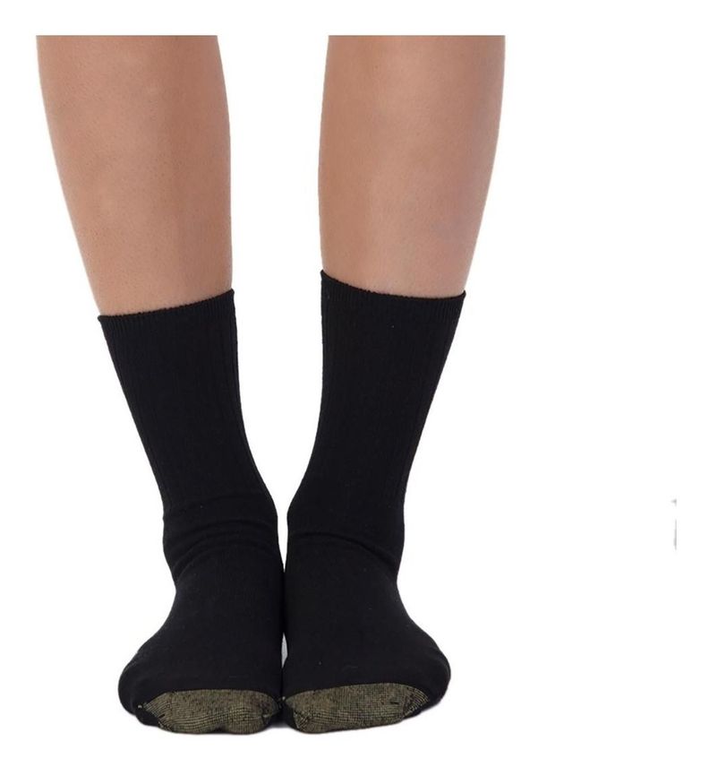 Calcetin Clasico Mujer De Algodón Talla Única negro-2