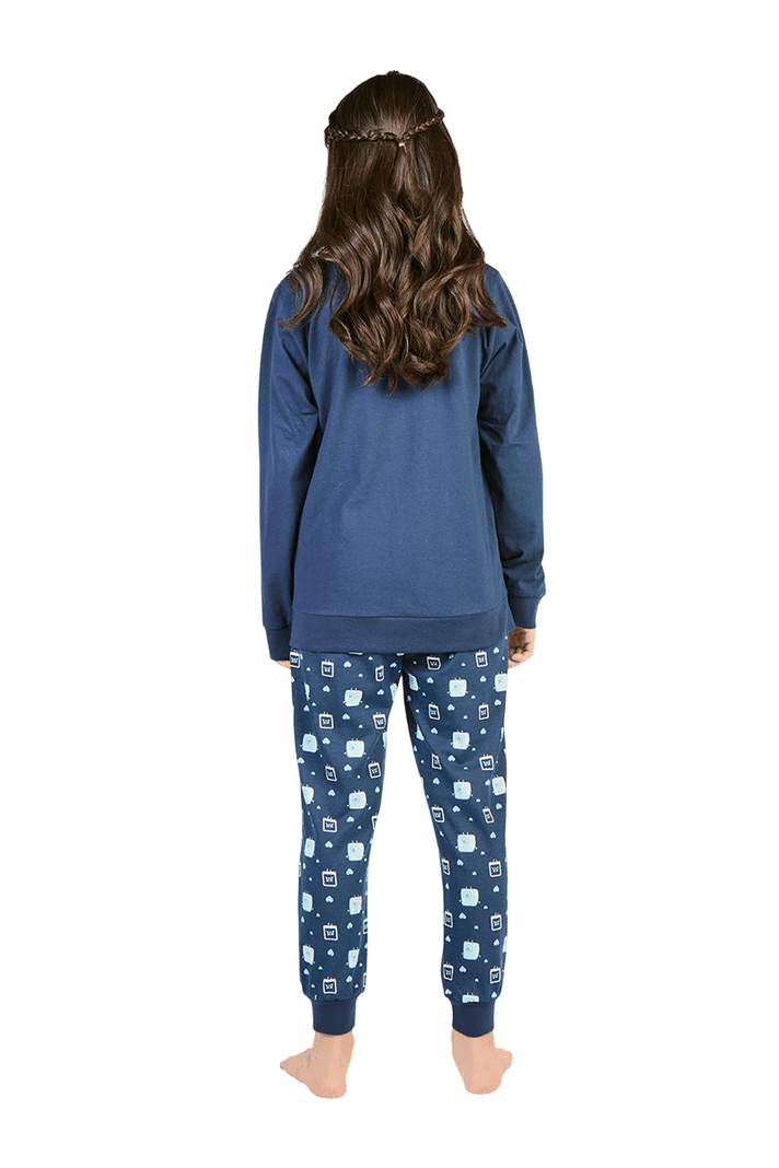 Pijama Cotton Niña con Estampado y Bordado-2