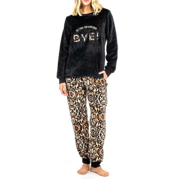 Pijama Estampado Leopardo Polar Lady Genny-0