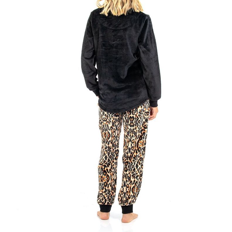 Pijama Estampado Leopardo Polar Lady Genny-1
