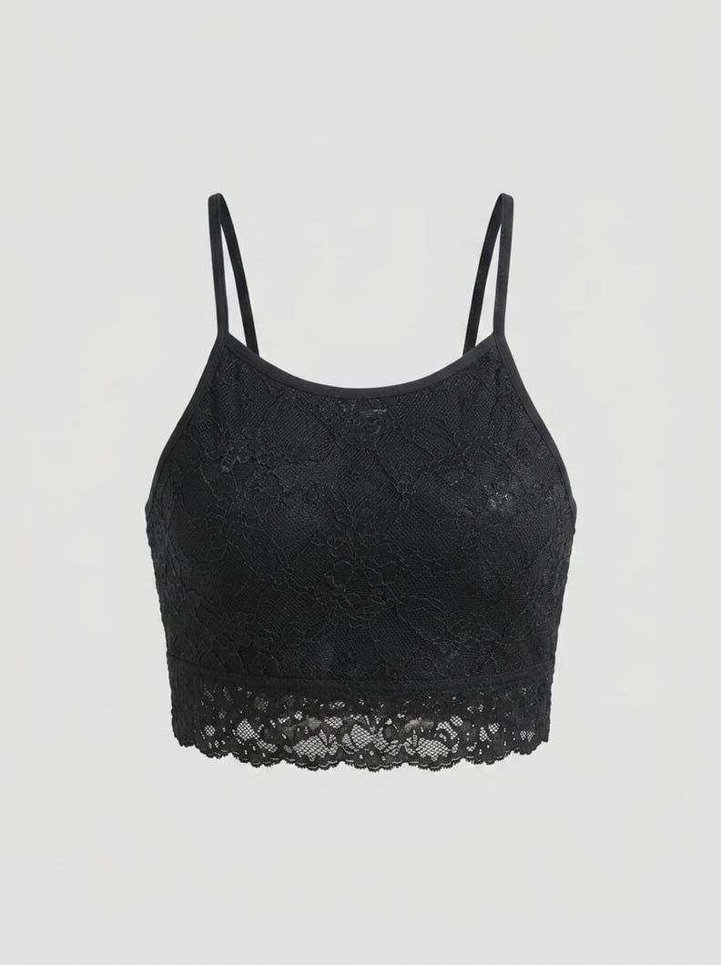 Bralette Encaje Detalle Entrecruzado Nylon Nina LADY GENNY Negro 10-12 Anos