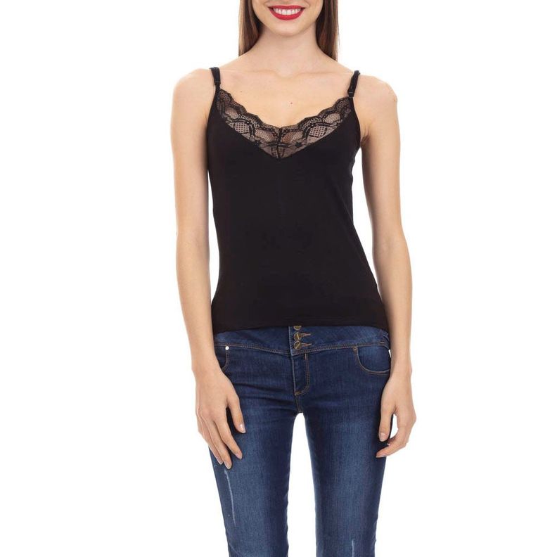 Camiseta Viscosa Con Encaje-0
