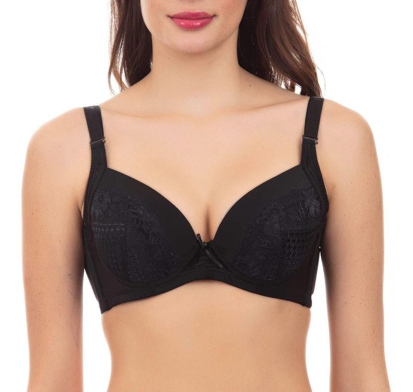 Sosten Encaje Con Soft Push-up 40 negro-0