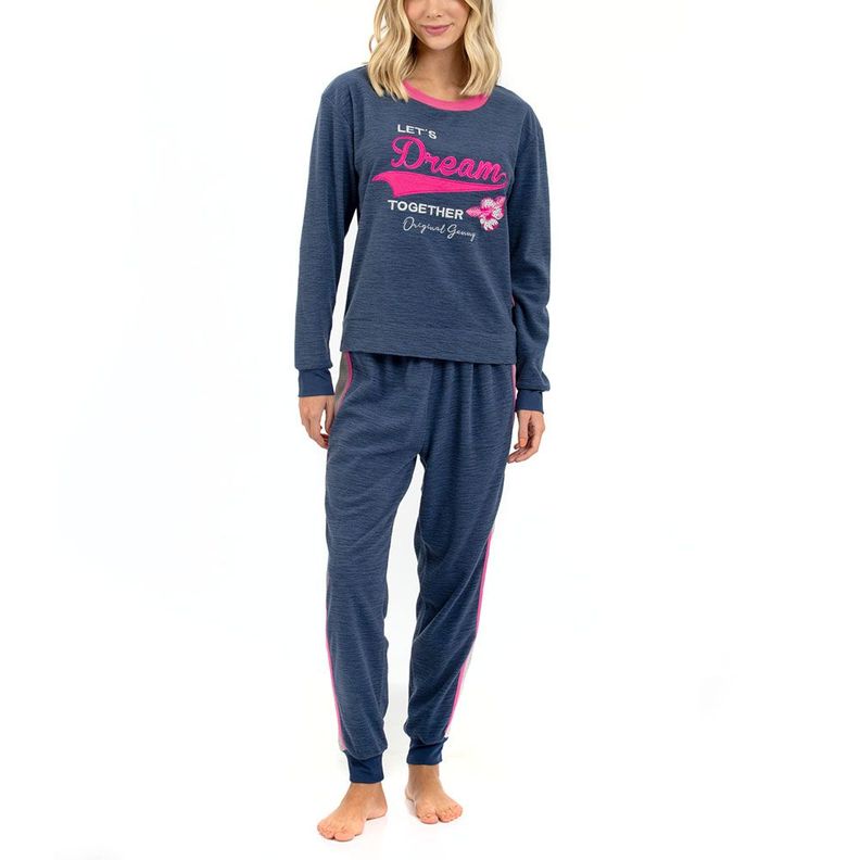 Pijama Micropolar Floral Confort-0