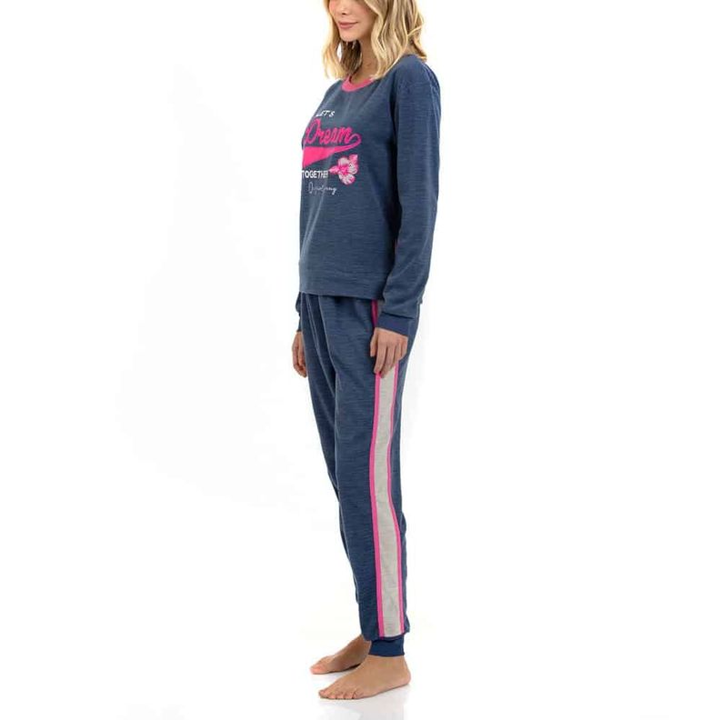 Pijama Micropolar Floral Confort-1