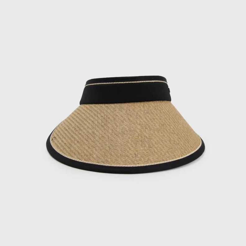 Visera de rafia ajustable con borde-1