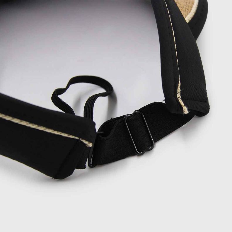 Visera de rafia ajustable con borde-3