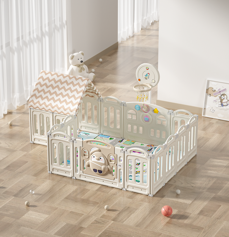 Corral De Seguridad Bebe Niños Con Juegos y Casita Eleonor-1