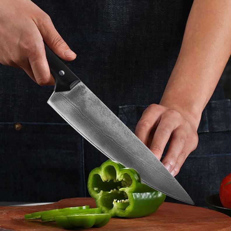 Cuchillo Profesional Chef Acero Damasco 31cm De 67 Capas-1