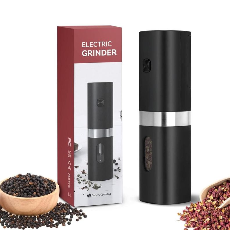 Molinillo Eléctrico De Sal y Especias Acero Inoxidable a Batería-0