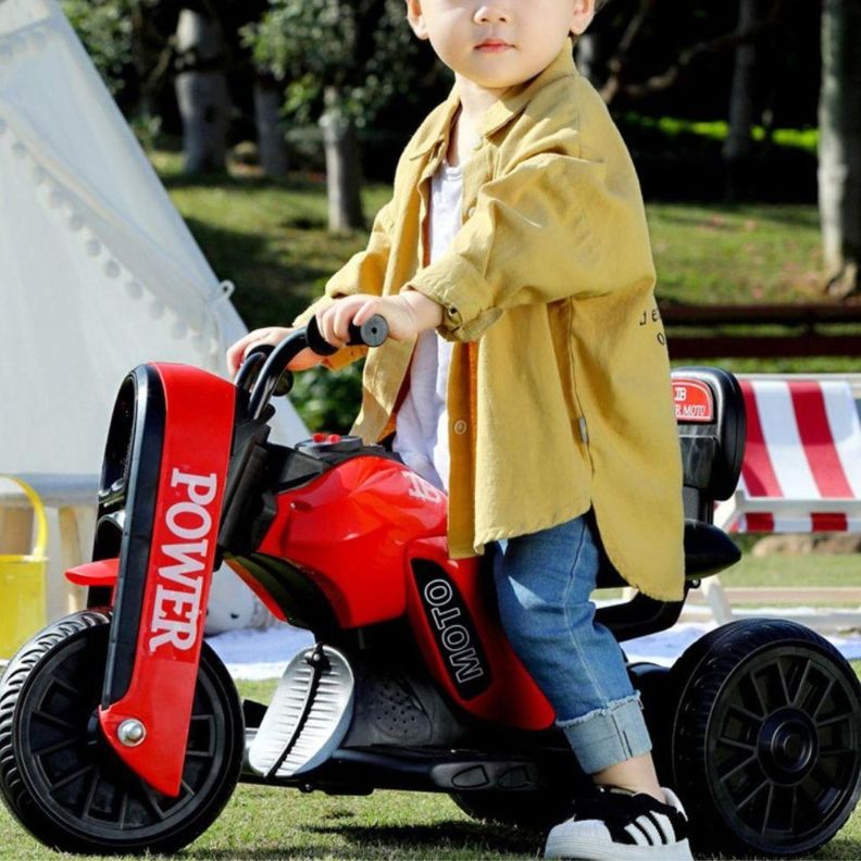 Moto Electrica Tipo Triciclo Bebés y Niños con Luces Colores-3