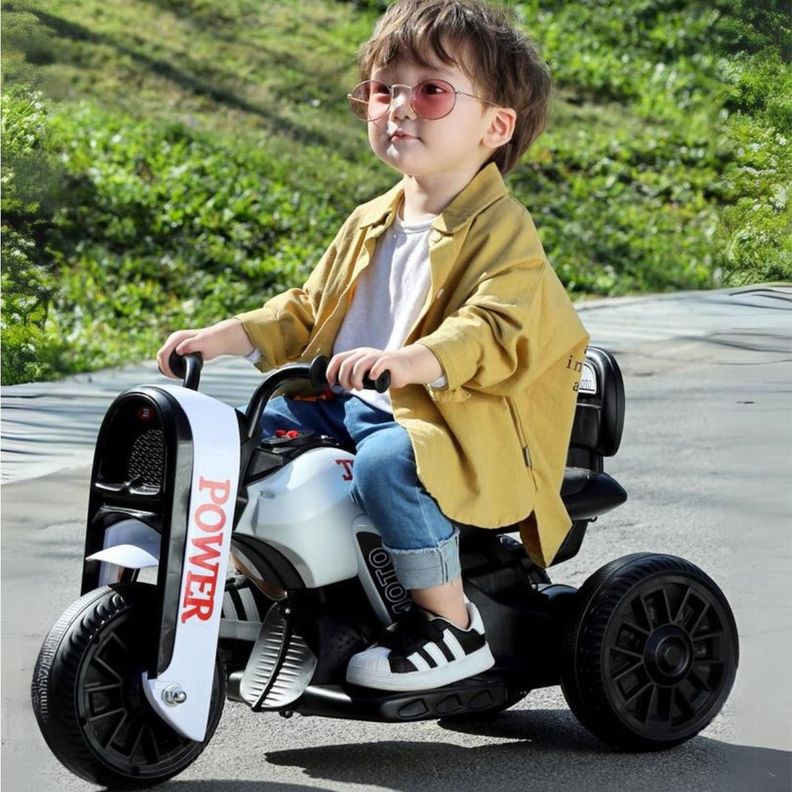 Moto Electrica Tipo Triciclo Bebés y Niños con Luces Colores-4