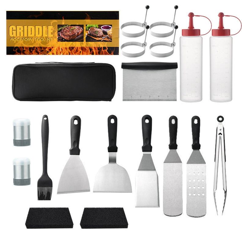 Set Parrillero 18uds En Estuche con Espátulas Pinzas Pincel y Más-0