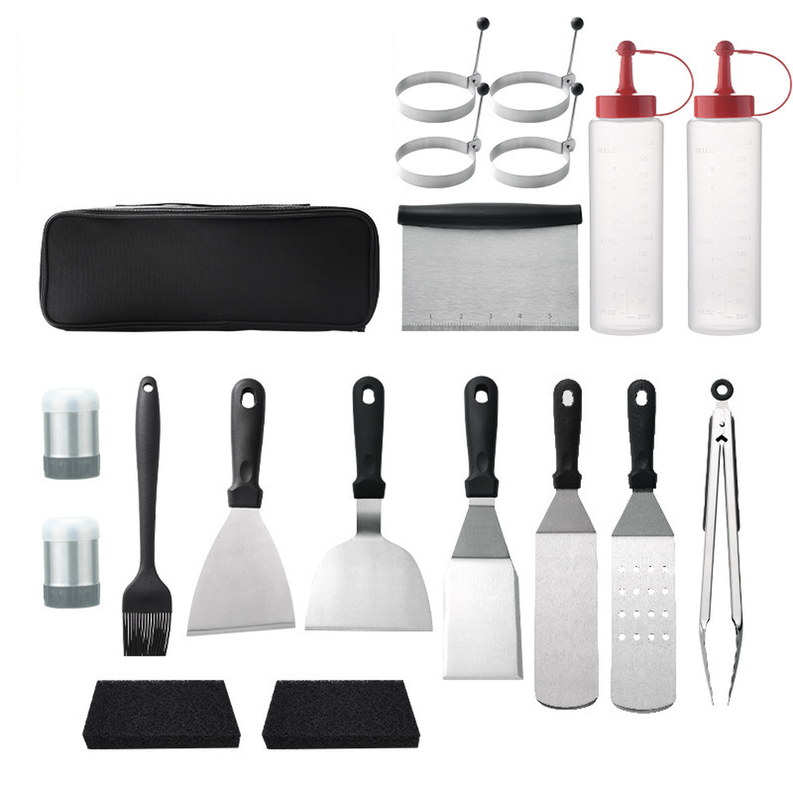 Set Parrillero 18uds En Estuche con Espátulas Pinzas Pincel y Más-8