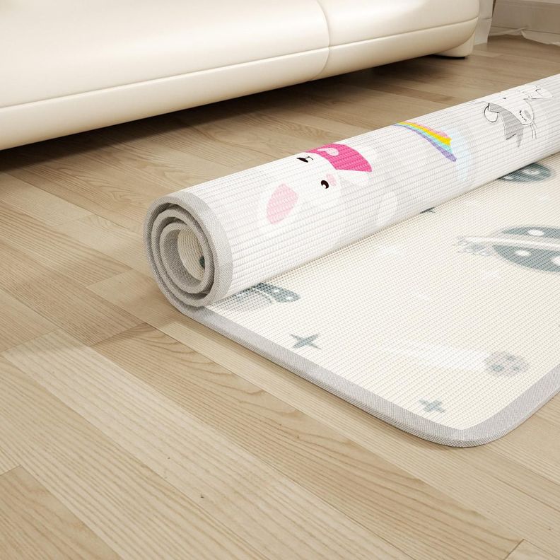 Alfombra de juegos para niños y bebés 200x155cm Impermeable y blanda-1