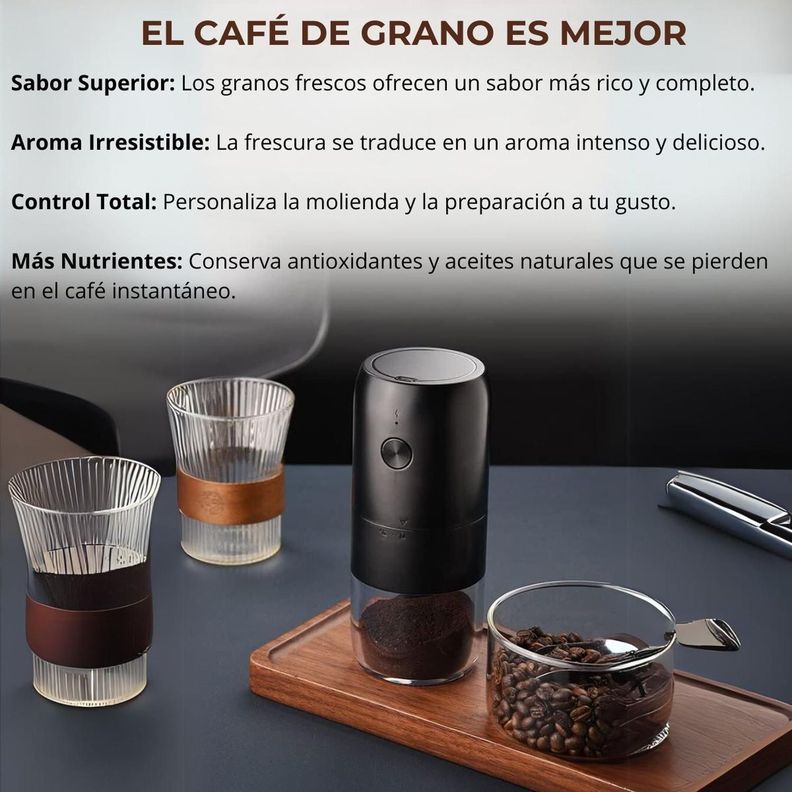 Moledor Molinillo De Granos Cafe Y Especias Recargable Usb-c-3