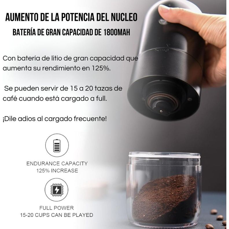 Moledor Molinillo De Granos Cafe Y Especias Recargable Usb-c-5