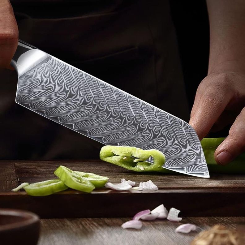 Cuchillo Profesional Santoku Acero Damasco 20.3cm De 67 Capas-1