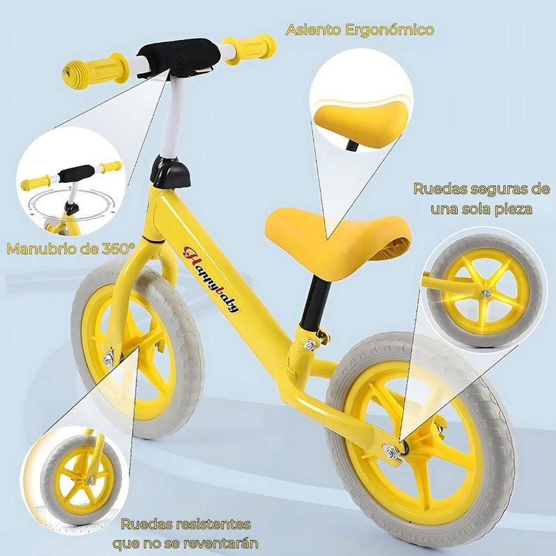 Bicicleta de equilibrio Bebés Infantil Colores 2 Ruedas-4