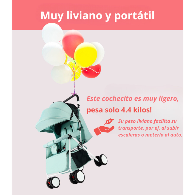 Coche De Paseo para Bebé Paraguas Plegable Reclinable y Liviano-1