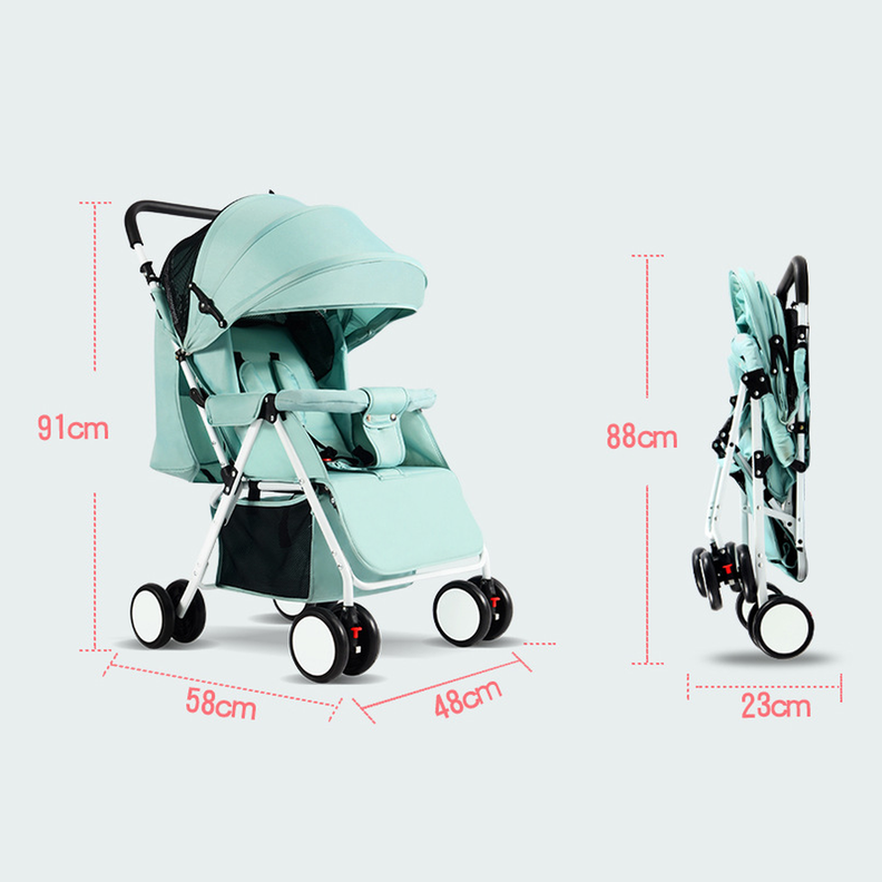 Coche De Paseo para Bebé Paraguas Plegable Reclinable y Liviano-6