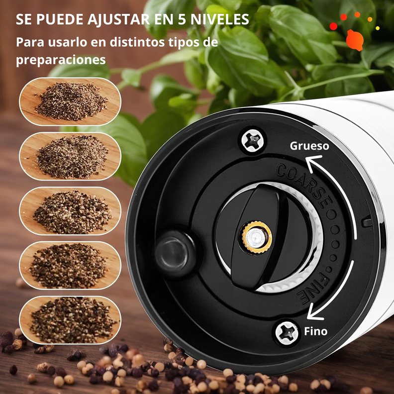 Molinillo Eléctrico De Sal y Especias Acero Inoxidable Carga Usb-c-7