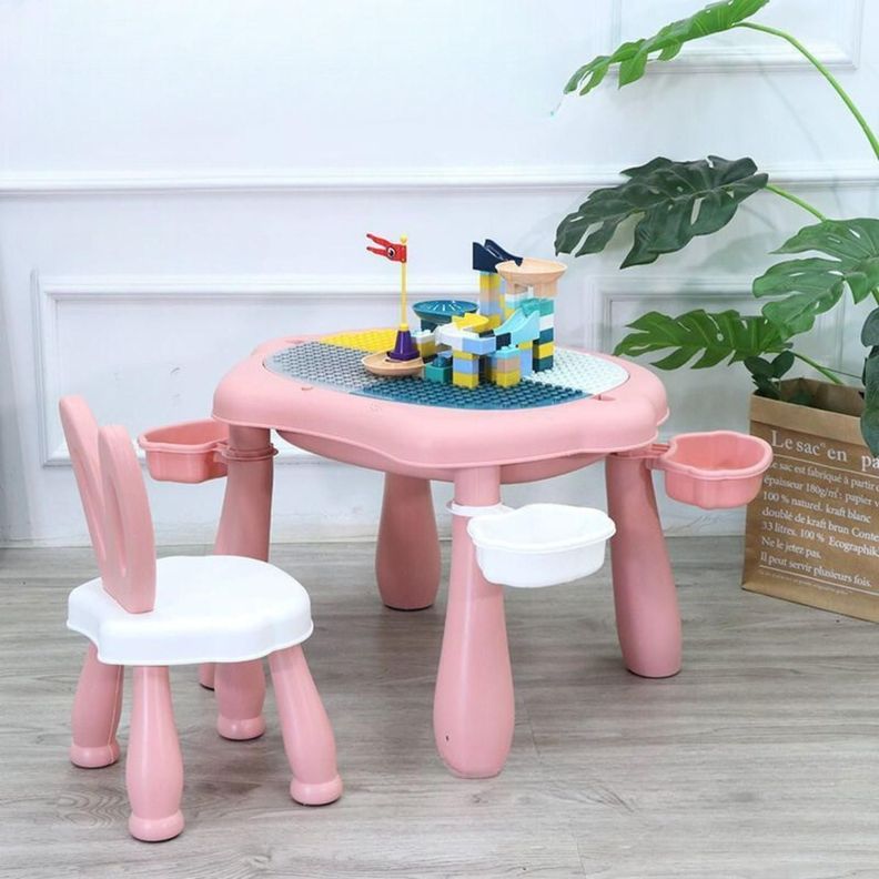 Set Mesa y Silla Bebé Niños Bloques de Juego 56pcs. Colores-3