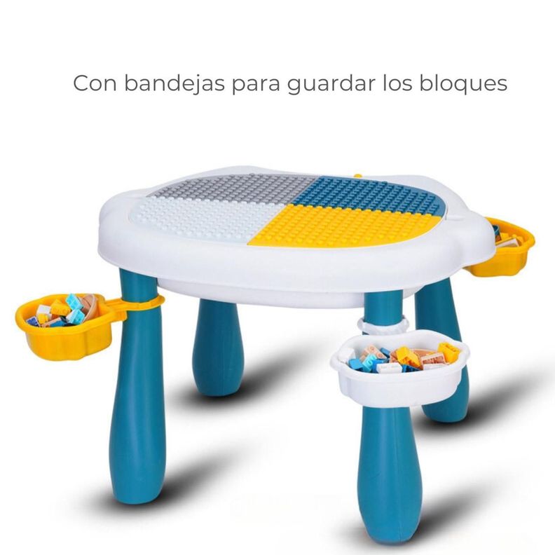 Set Mesa y Silla Bebé Niños Bloques de Juego 56pcs. Colores-7