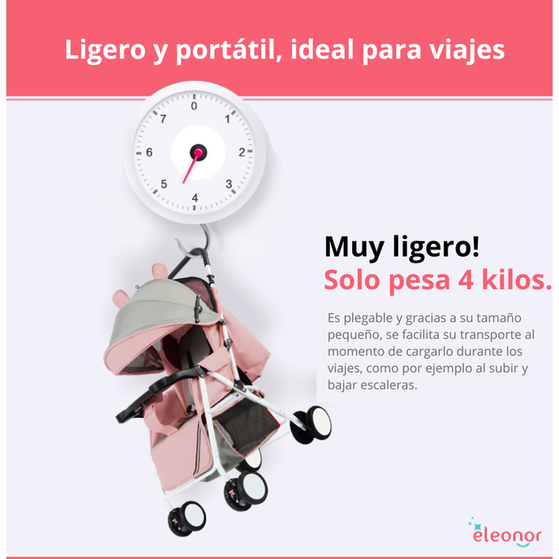 Coche De Bebé Paraguas Plegable Con Diseño De Orejitas-3