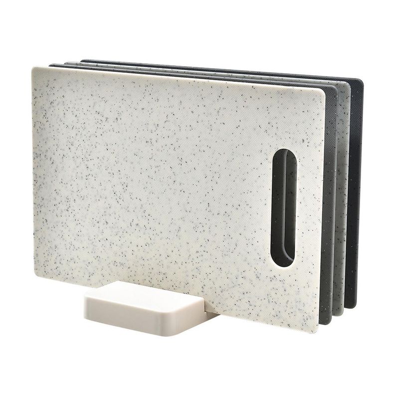 Set De 4 Tablas De Cortar De Plástico Diseño Efecto Marmol-0