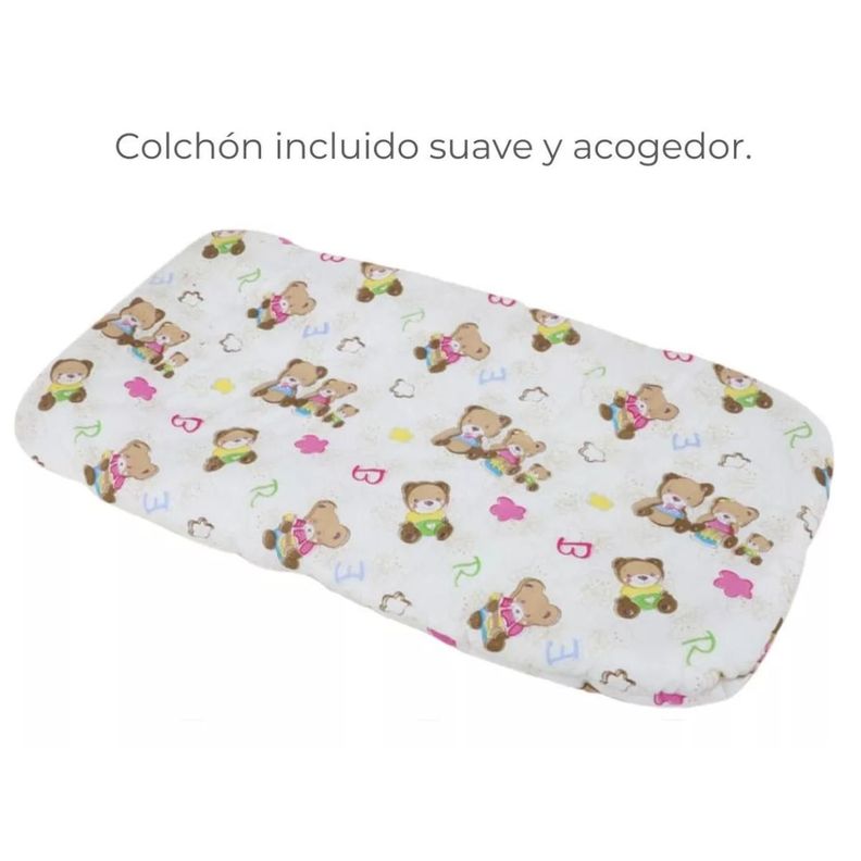Cuna de bebé Moises Portátil Plegable 3 en 1 Gris Con Ruedas-8