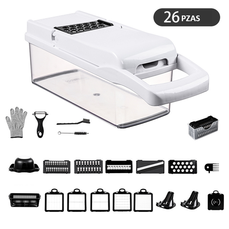 Cortador Picador Rallador Cocina Multiuso De Verduras 26pcs-0