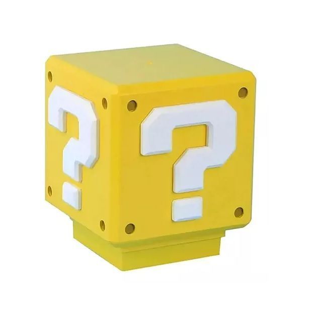Signo De Interrogación Mario Sonido Luz Nocturna Recargable-0