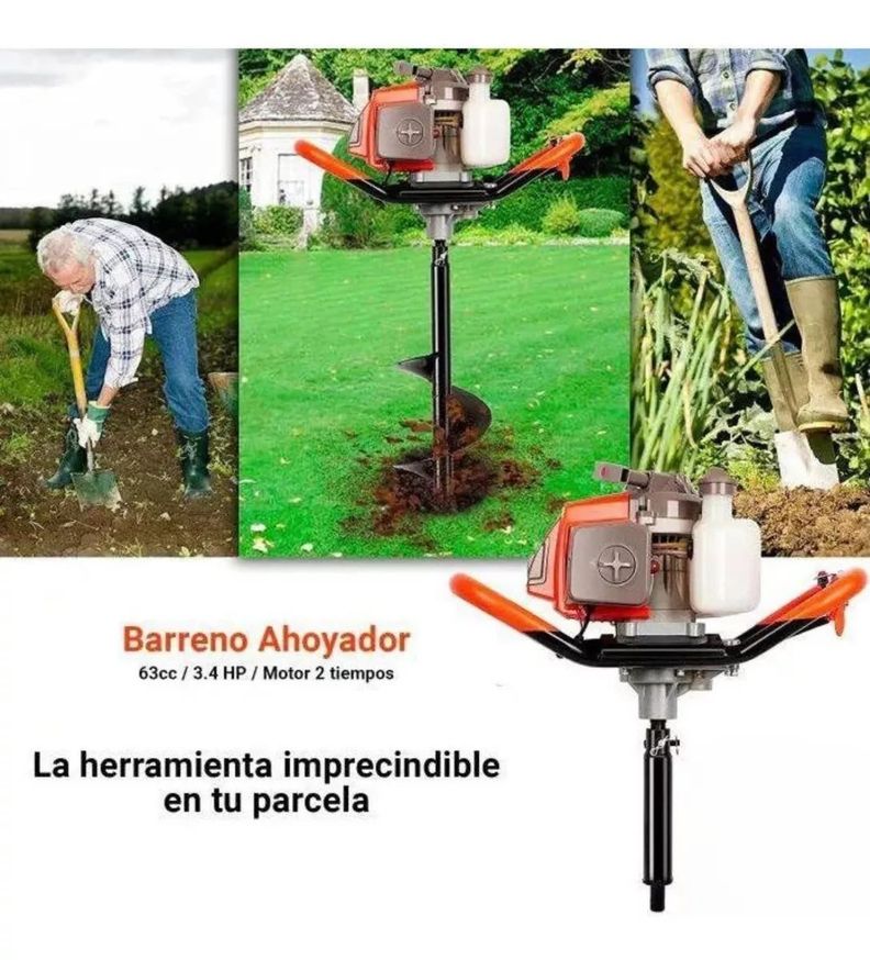 Ahoyador Barreno Con 3 Brocas Y Extensión 63cc Bencina-5