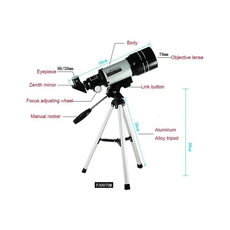 Telescopio Monocular Astronómico Profesional F30070m-3