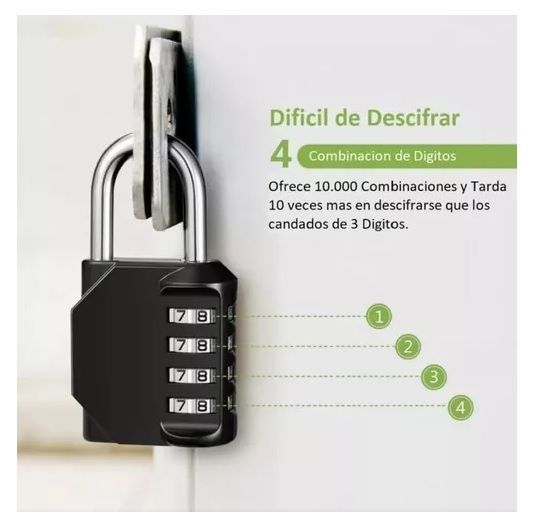 Candados Clave 4 Dígitos Candado Seguridad Numerico viajes-3