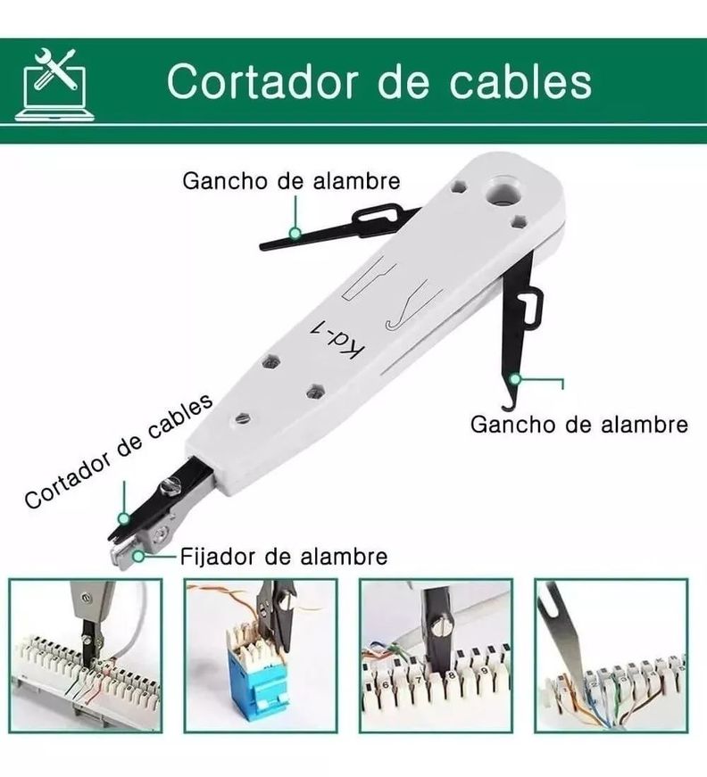 Kit Crimpeadora Profesional Cable De Red Con Conectores Rj45-2