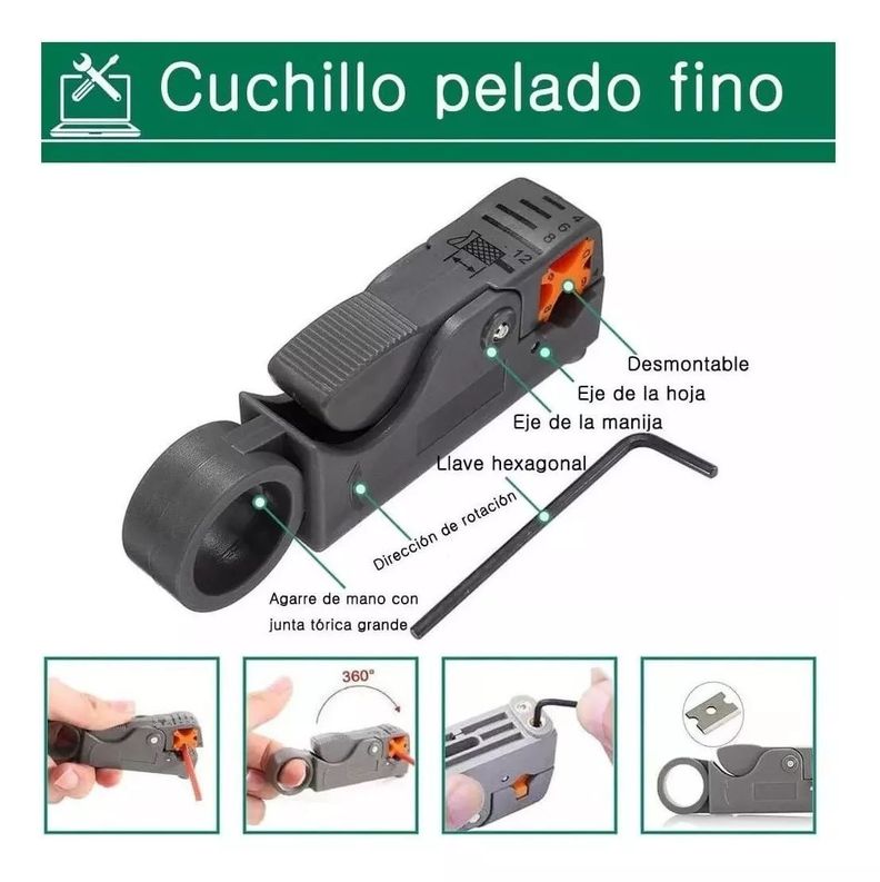 Kit Crimpeadora Profesional Cable De Red Con Conectores Rj45-3