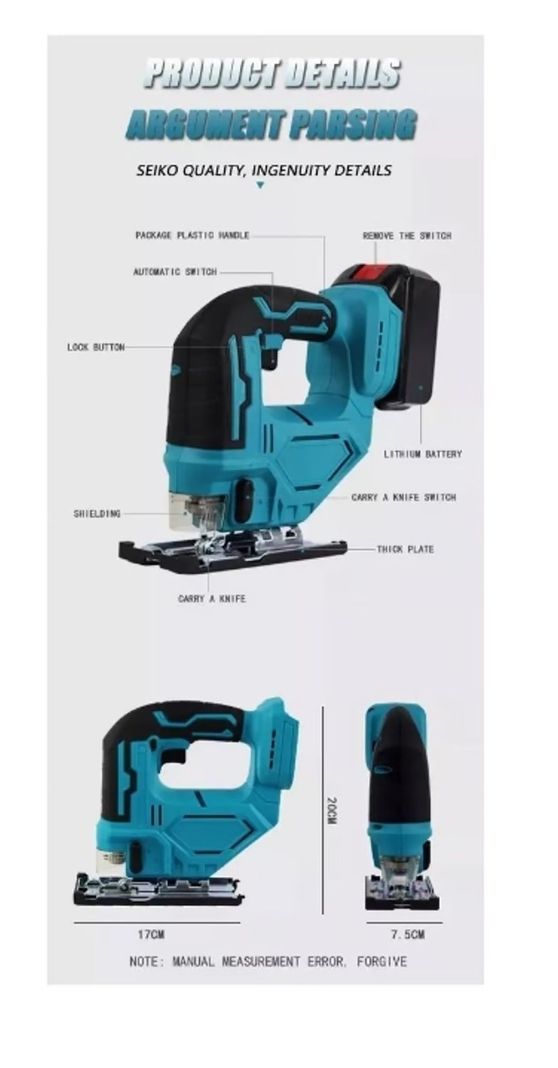 Sierra Caladora Inalámbrica +2 Baterías 48v-4
