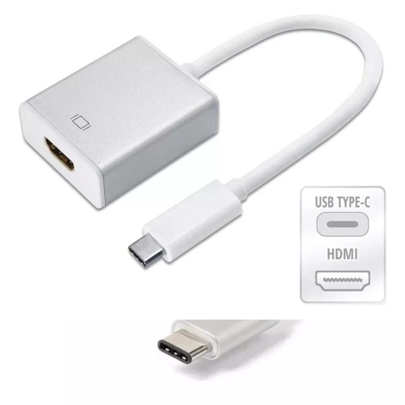 Cable Adaptador USB Tipo C Compatible Con HDMI Color Plata-2