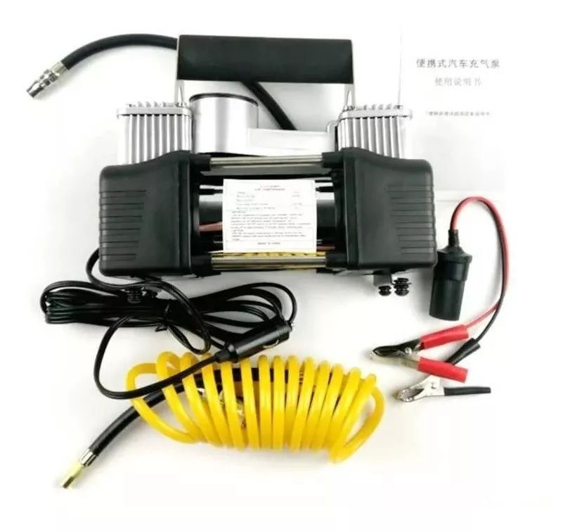 Compresor Aire Doble Cilindro 12v Inflador Para Auto 150psi-2