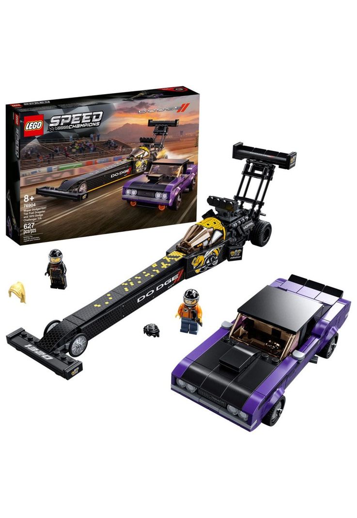 LEGO Drágster Mopar Dodge//SRT Top Fuel y Dodge Challenger T/A de 1970 - 76904-0